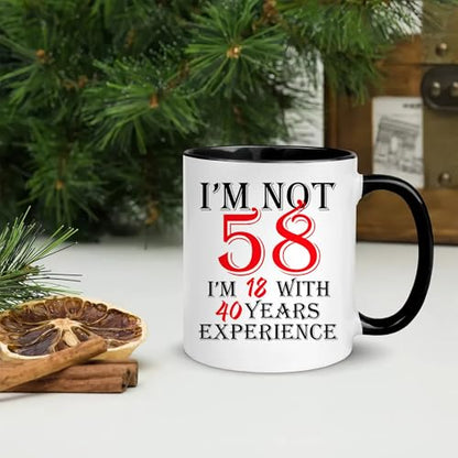 Funny 58th Birthday Coffee Mug - 1968 Gift for Men Women - Variation of 58th