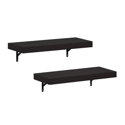 Furinno Tanna Floating Shelves for Wall Set of 2, 22-Inch Wall Shelf, Triple Thick Floating Mounted Shelf, for Bathroom, Home Office, Living Room, Tobacco Oak