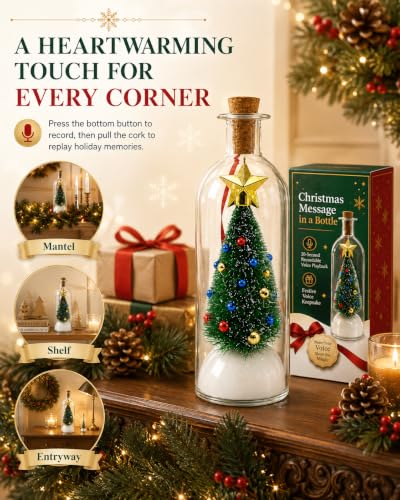 Christmas Message in a Bottle Voice Playback - Recordable Holiday Decor - Variation 3