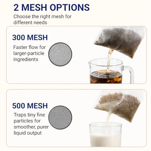4Pcs Fine Mesh Filter Bags with Drawstring - 9.8 x 13.8 Inches, Food-Grade Nylon