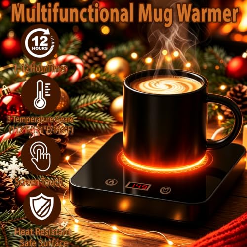 Coffee Mug Warmer for Desk 5.5x6.3 Inch with Auto Shut Off & Adjustable Temperature