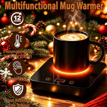 Coffee Mug Warmer for Desk 5.5x6.3 Inch with Auto Shut Off & Adjustable Temperature
