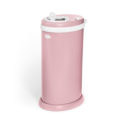 Ubbi Stainless Steel Diaper Pail - Odor Locking Design, No Special Bag Required | Fig Blossom Color