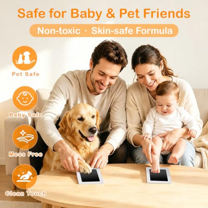 Pet Paw Print Kit Black Medium 2 Pack - Inkless, Mess-Free Keepsake for Dogs, Cats & Babies