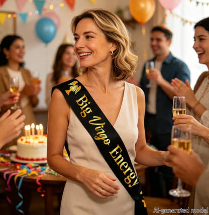 Virgo Zodiac Sash Birthday Party Accessory - Big Virgo Energy