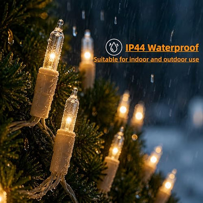 50 Count Warm White Christmas String Lights - 12Ft Indoor & Outdoor Decor