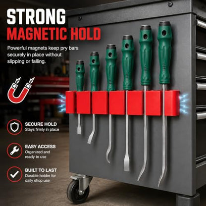 Magnetic Pry Bar Holder Wall Mount Organizer for Garage & Workshop