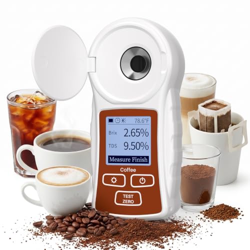 Professional Coffee TDS Refractometer with ATC Backlit Rechargeable IP66