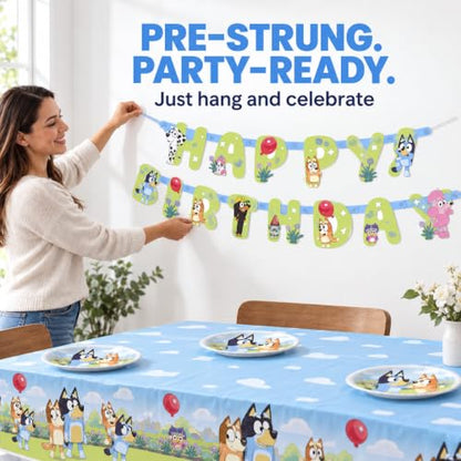 Bluey Birthday Party Supplies Set for Kids - Serves 16 Guests