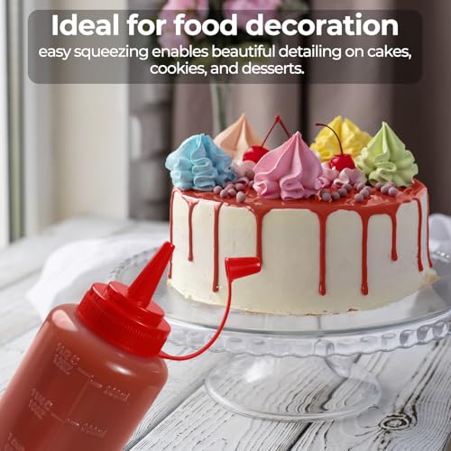 3 Pack 12 oz Leakproof Condiment Squeeze Bottles with Flip Top Caps