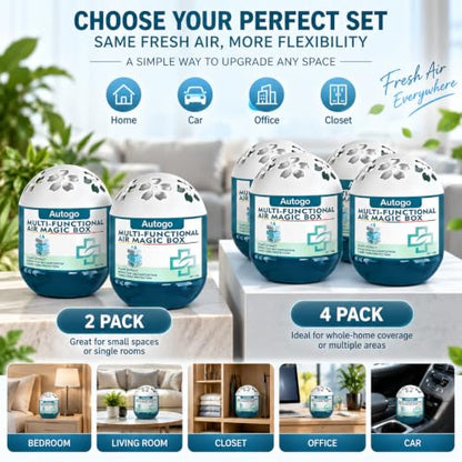 Blue Passive Air Purifier Box 120g - No Electricity, No Noise, Home & Car Use (2 Pack)