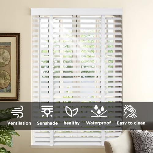 Natural Wood Blinds 2 Inch Slats for Indoor Windows - Cordless Shades
