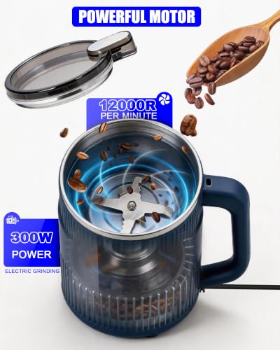 Blue Electric Grain Mill Grinder 500G Stainless Steel Flour Mill for Home Use