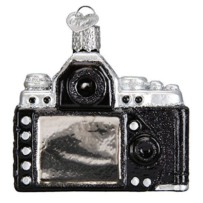Christmas Glass Ornament - Old World Handcrafted Camera Holiday Decor - Variation of THIS listing