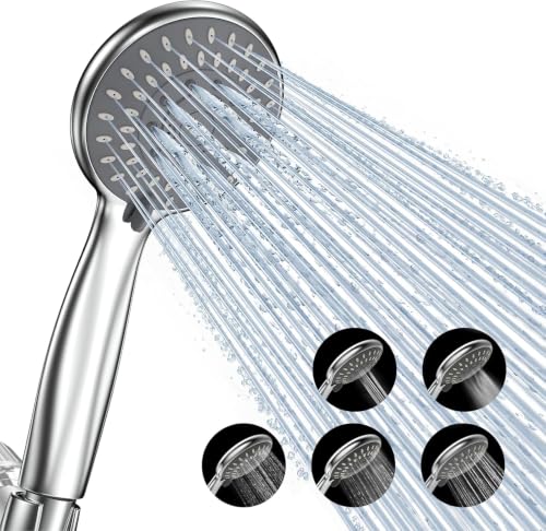 Premium Chrome Handheld Shower Head for Low Water Pressure Homes