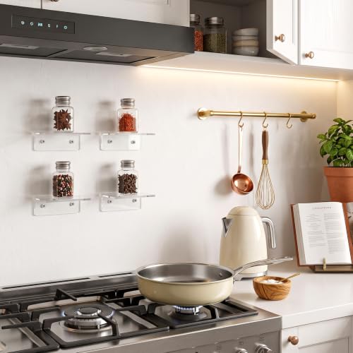 Acrylic Floating Wall Shelves Set - 10 Pack Modern Display Shelves