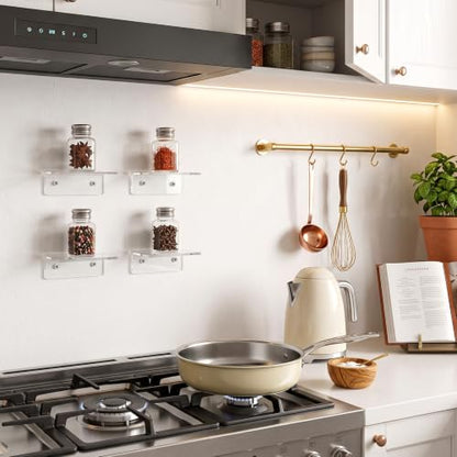 Acrylic Floating Wall Shelves Set - 10 Pack Modern Display Shelves