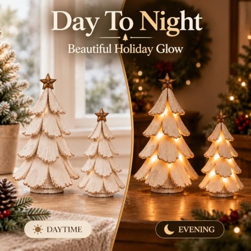 Vintage Lighted Christmas Tree Figurine - Mini Tabletop Holiday Centerpiece - All Variants