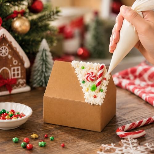 36 Piece Christmas Gingerbread House Kit Cardboard Decorations Brown