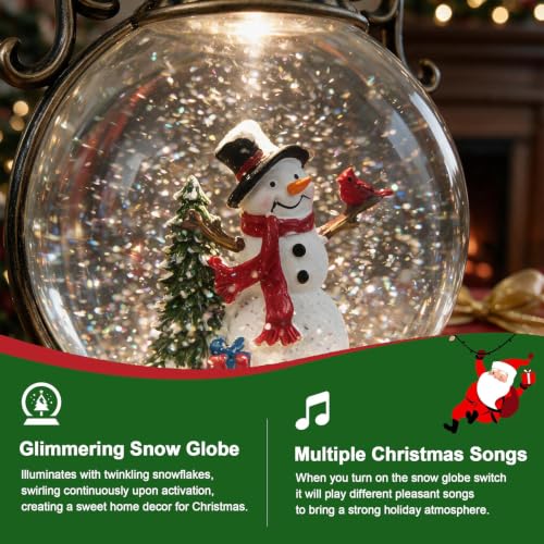 Christmas Snow Globe Lantern with Music & LED Lights - 9.6 Inch