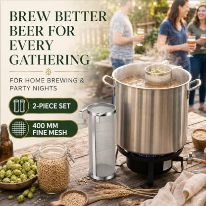 4 x 10 Inch Stainless Steel Hop Spider Filter for Home Brewing