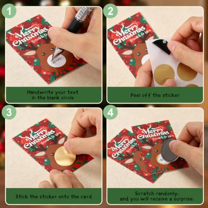 Christmas Reindeer Scratch Off Cards - Merry Christmas & Scratch to Win - 120PCS - Elk Style