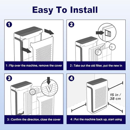 Vital 100S Toxin Absorber Replacement Filter for LEVOIT Vital 100S and Vital 100S-P Air Purifier, 3-in-1 H13 True HEPA and High-Efficiency Activated Carbon Filter, Vital 100S-RF-TX, 4 Pack, Green