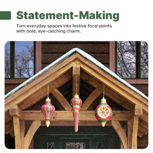 Large Outdoor Christmas Ornaments Set - Paintable, Weather-Resistant Holiday Decorations