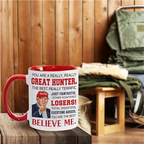 Hunting Gift Mug for Men - Deer & Outdoor Enthusiasts - Red 11Oz Ceramic
