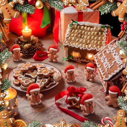 Mini Christmas Gingerbread Man Figurine Set - 50 Pcs Holiday Decor