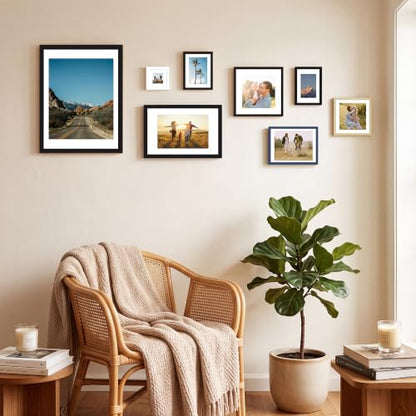 20x24 Wood Picture Frame Set of 4 Wall Mount Black - Fits 16x20 & 20x24 Photos
