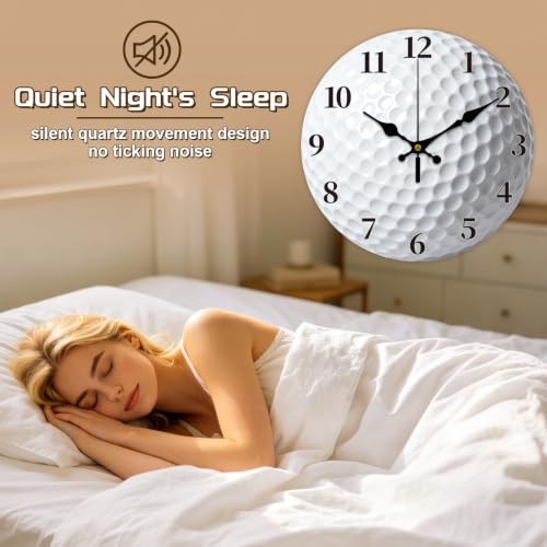 Golf Wall Clock Silent Non-Ticking 12 Inch - Golf Ball Texture Decor - Variation of THIS listing