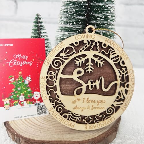 Son Engraved Love You Always Christmas Ornament - Keepsake Gift from Parents