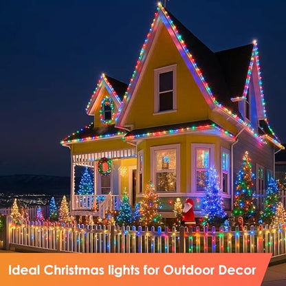 Multicolored Christmas String Lights 1200 LED 394FT Waterproof with 8 Modes & Timer