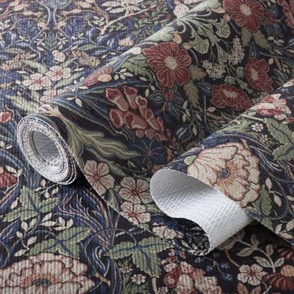 Vintage Green/Red Floral Shelf Drawer Liner 11.8W x 118.1L Non-Slip Organizing Mat