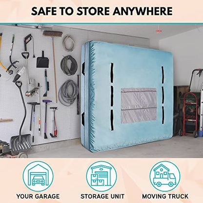 Velum Choice Queen Mattress Bags For Moving & Storage - Heavy Duty Mattress Moving Bags 16 Handles, Mattress Cover For Moving, Waterproof Mattress Storage Bag, Queen Mattress Protector Zippered