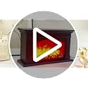 Black Fireplace Lantern with Realistic Flame Effect - Decorative Faux Fire Lamp