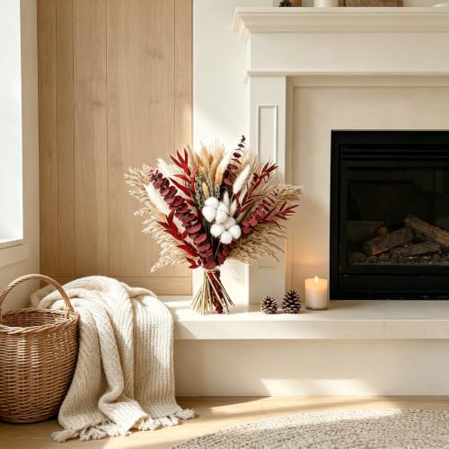 Dried Pampas Grass Bouquet 85Pcs Fall Winter Decor for Home & Wedding