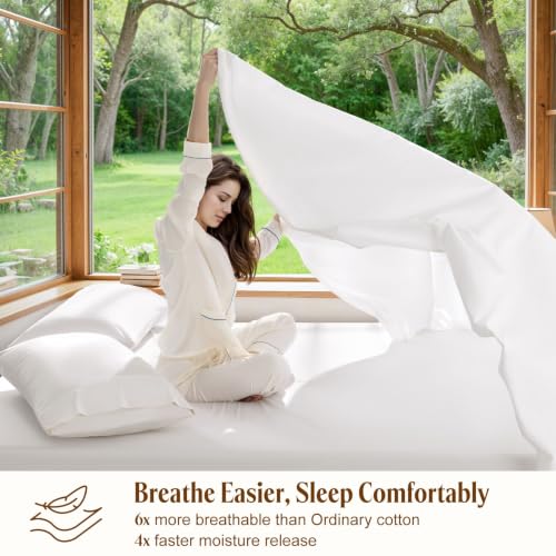 Egyptian Cotton King Sheets Set - White, 1800 Thread Count, 4-Piece