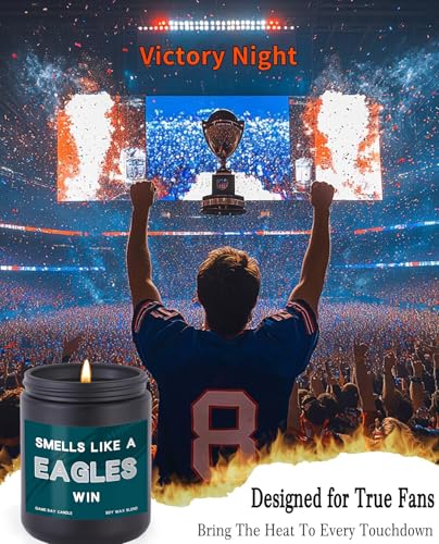 Green Eagles Scented Candle Football Fan Decor - Game Day Gift