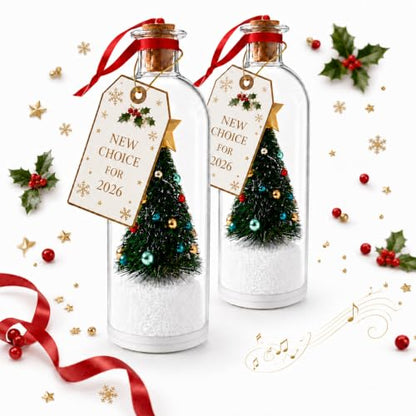 2 Pack Recordable Christmas Tree in a Bottle Ornaments - Personalized Holiday Decor