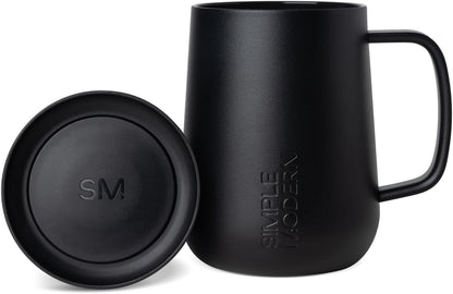 Simple Modern Voyager Signature Mug - Insulated Travel Coffee Tumbler with 360° Lid | 12oz, Midnight Black
