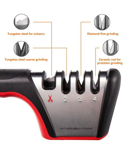 Brigii 4-in-1 Knife Sharpener & Rotary Cheese Grater Hand Crank