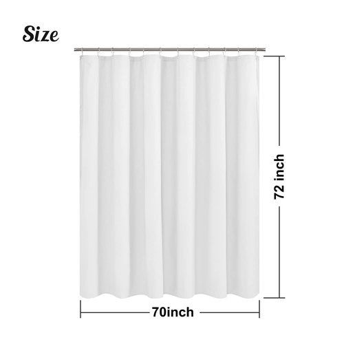Mrs Awesome Embossed Microfiber Shower Curtain Liner 70 x 72 inches, Soft Fabric Shower Curtain Washable and Water Repellent,70x72, White