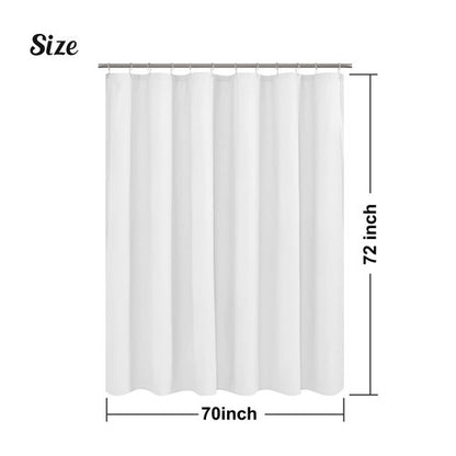 Mrs Awesome Embossed Microfiber Shower Curtain Liner 70 x 72 inches, Soft Fabric Shower Curtain Washable and Water Repellent,70x72, White