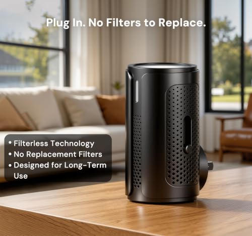 2 Pack Plug-In Air Purifier with Night Light, Ionic Air Cleaner for Home