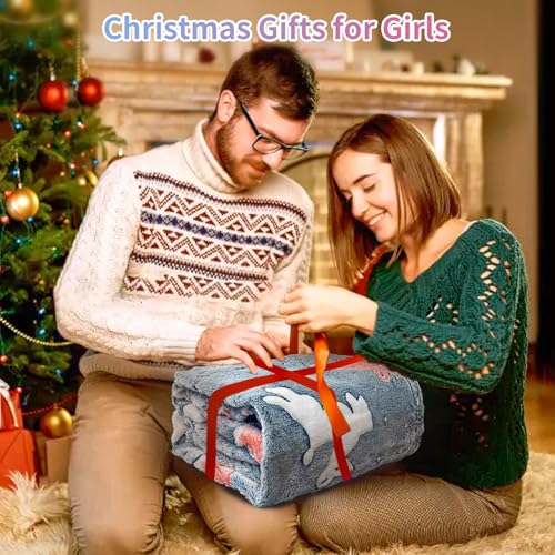 Christmas Glow in The Dark Blanket for Kids, Deer Design, 50x60 Inches