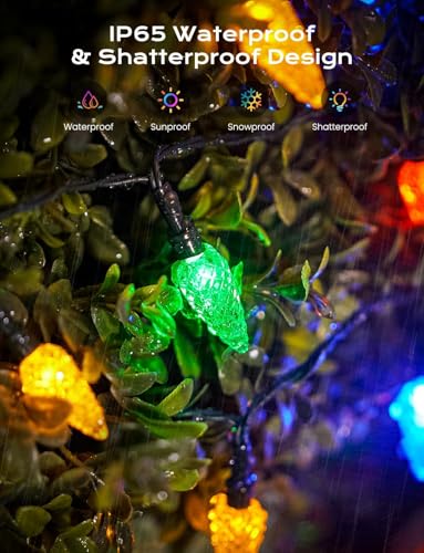 Multicolor Battery Operated Christmas String Lights 2 Pack - 100 LEDs, 8 Modes