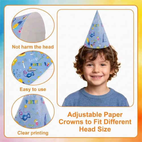 12PCS Party Hats for Adults Kids Birthday Party Headwear - Cone Caps for Pets & Stuffed Animals