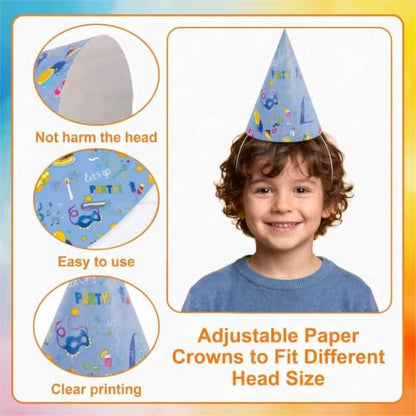 12PCS Party Hats for Adults Kids Birthday Party Headwear - Cone Caps for Pets & Stuffed Animals